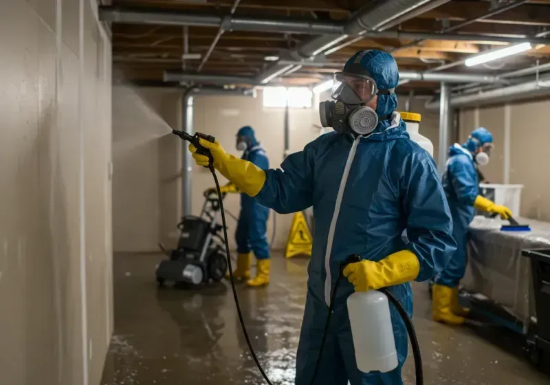 Basement Sanitization and Antimicrobial Treatment process in Chicago Ridge, IL