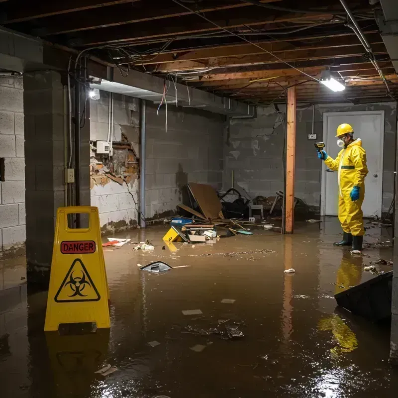 Flooded Basement Electrical Hazard in Chicago Ridge, IL Property